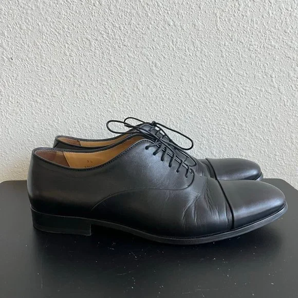 Giorgio Armani Men\'s Black Lace-Up Leather Dress Shoes Size 10.5 GIORGIO ARMANI Size 6 Black Solid Leather Lace Up Lace Up  main image 4